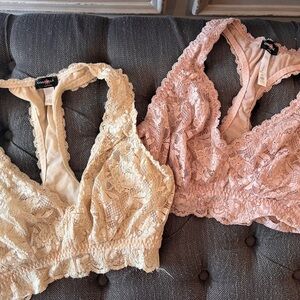 Cosabella Lace Bralette Set - Cream and Pink